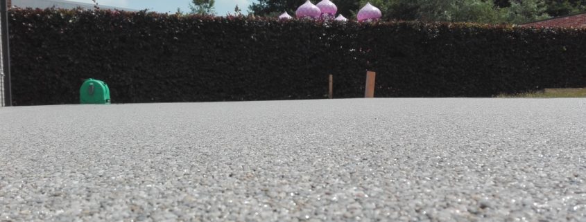 Terras afgewerkt met marmertapijt op split