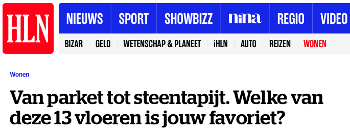 Van parket tot steentapijt